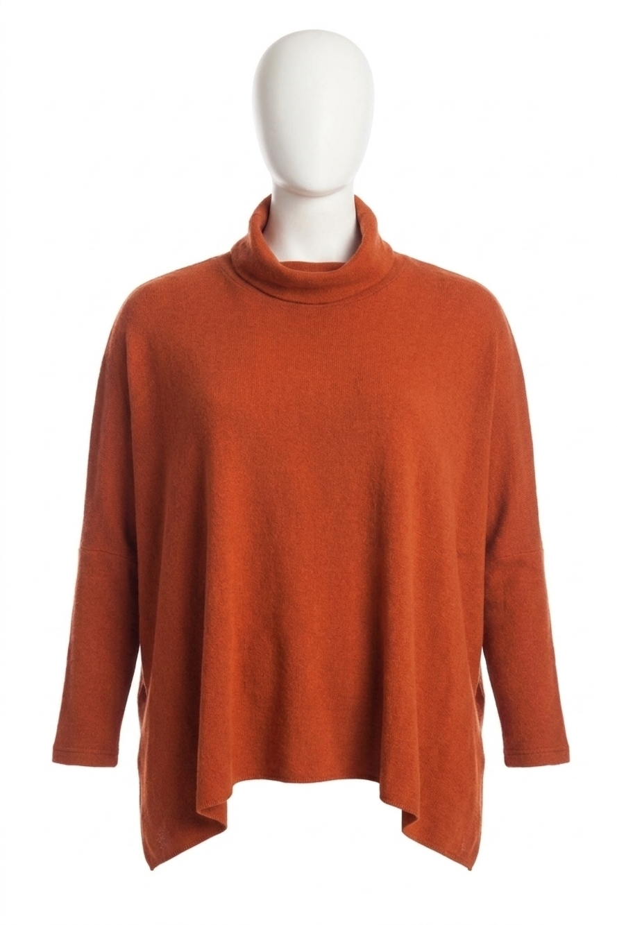 NEW ANGEL cowl neck oversized sweater in rust